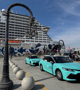 Круиз по Персидскому заливу: лайнер MSC Euribia у причала в порту
