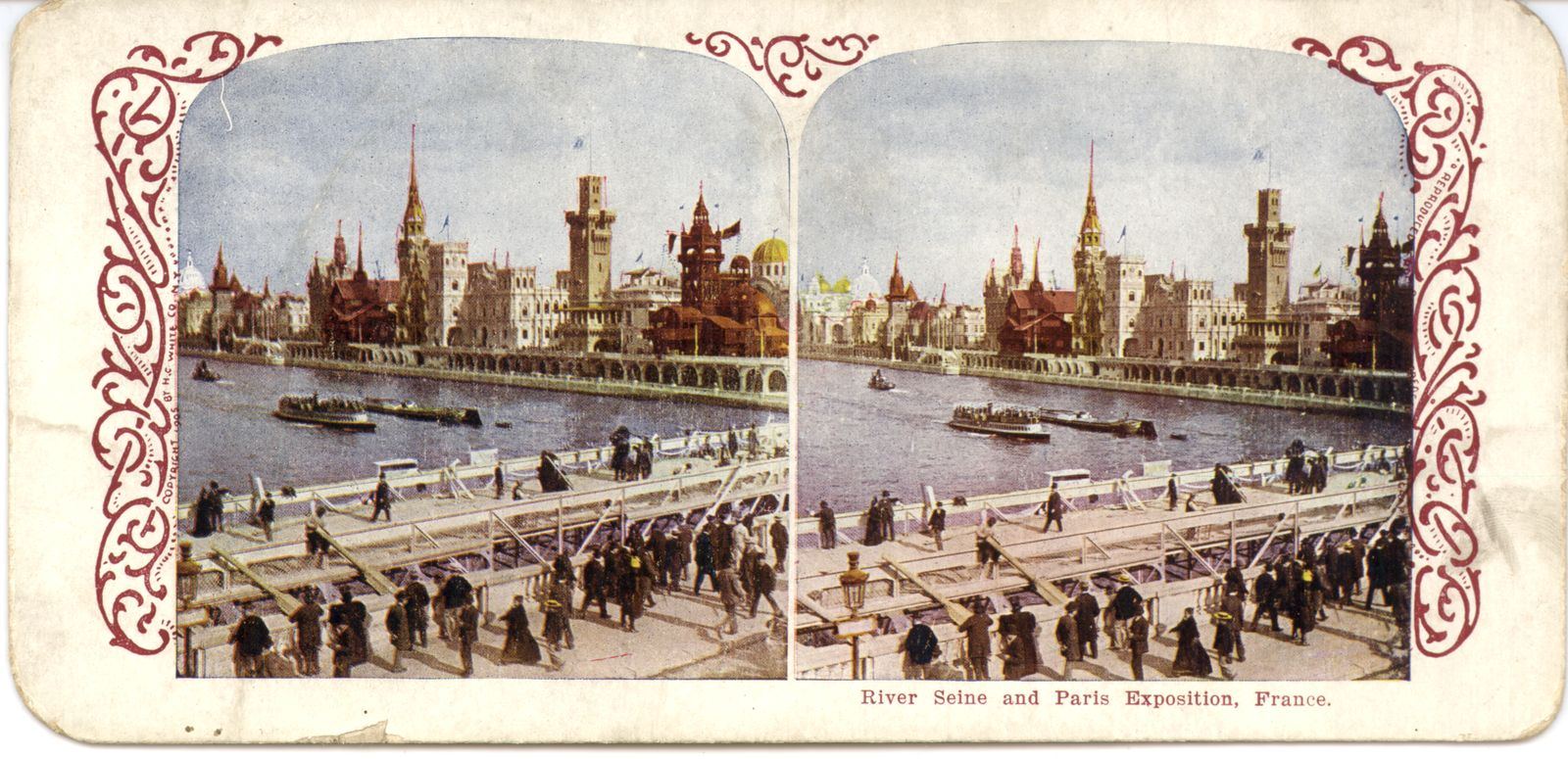 Историческая открытка: Сена и Всемирная выставка 1900 года